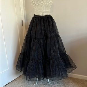 Elegant Black Tiered Skirt